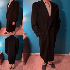 CHARLES KLEIN Men’s Regular/Women’s Tall Black Wool Coat